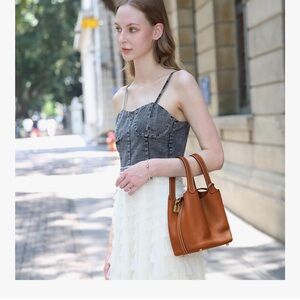 Chic Brown genuine leather purse